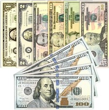 70-Piece Prop REPLICA Money Set for Music Videos, Kids' Education,Parties  More