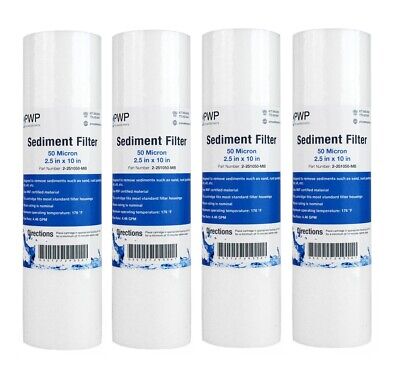 Sediment Melt Blown Water Filters 10x2.5 Standard 50 Micron 50 Pack 