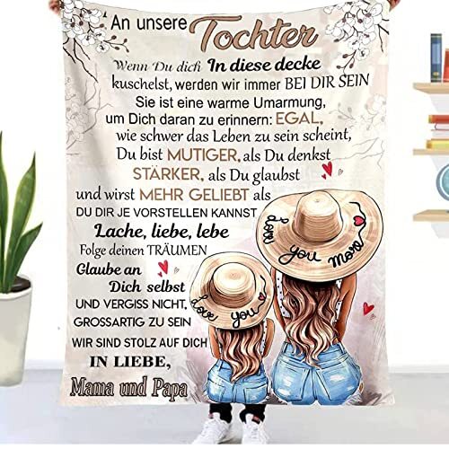 ✅ Personalisierte Decke Geschenke Für Tochter von Eltern Kuscheldecke An Unsere - Bild 1 von 8