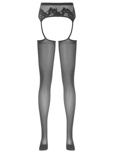 Damen Strumpfhose Cutout Schritt Blumen Spitze Stylisch Einteiler Strumpfband Strümpfe - Bild 18 von 84