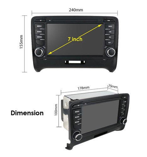 7"Autoradio Navigation GPS für Audi TT MK2 8J 2006-2014 Navi RDS DAB USB - Picture 4 of 15