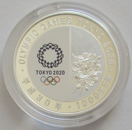 Japan 1000 Yen 2018 Olympia Tokio Wassersport 1 Oz Silber - Picture 3 of 3
