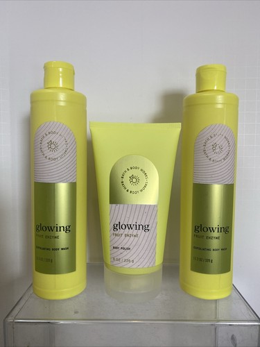 3 Bath And Body Works Glowing Fruit Enzyme Body Polish & Exfoliating Body Wash - Picture 1 of 6