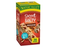 2 Packs Nature Valley Sweet and Salty Nut Almond Granola Bars 36 ct 43.2 oz=72ct