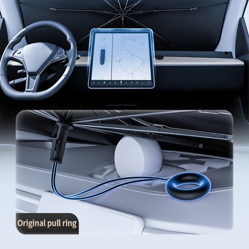 55'' Car Front Window Sun Shade Cover Foldable Windshield Sunshade UV Umbrella - Picture 7 of 9