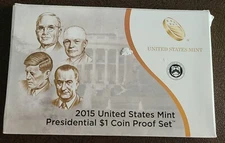 2015 "S"  Proof President Dollars set (PPD9) 4 President Dollars from U.S. Mint