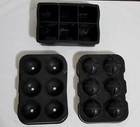 Silicone Ice Cube Mold 3pk Black Ice Tray Set Cubes Spheres