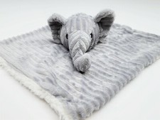 LULLABY KIDS Baby Ribbed Sherpa Security BLANKET Gray ELEPHANT Plush Lovey