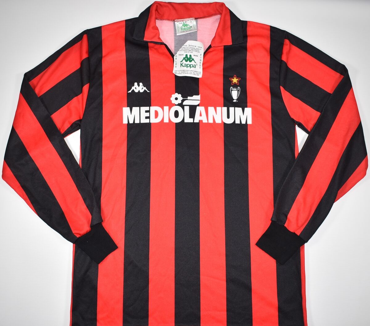 1989 1990 AC MILAN KAPPA HOME FOOTBALL SHIRT SIZE XL BNWT