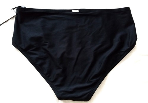 $58 DKNY Bottoms Seamed High-Waist Bikini Swim Black, size L, NWT - Picture 2 of 3