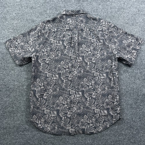 Tommy Bahama Mens Hawaiian Shirt Medium Black Gray Button Aloha Modal Poly Leaf - Bild 7 von 10