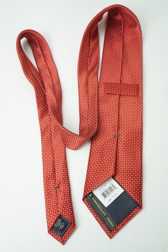 Ermenegildo Zegna CURRENT Cherry Red Medium Red Geometric Silk Tie NEW - Picture 4 of 5