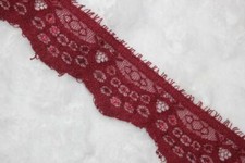 Lot 9 yards Brick Red sheer eyelash Non stretch trim sewing lace 1.5" wide 3pcs