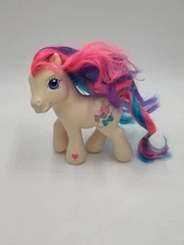 My little Pony Hasbro 2002 White Ribbon Pony Rainbow Mane & Tail 