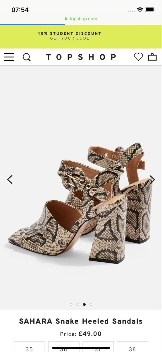 Topshop Snake Print Shoes Size