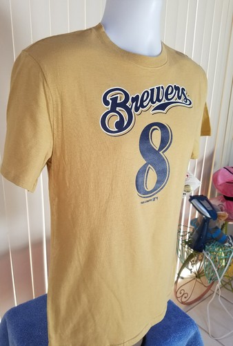T-shirt nuova con etichette ragazzo L (14-16) MLB merce originale MILWAUKEE BREWERS Ryan Braun - Foto 5 di 9