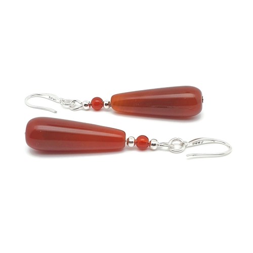 Earrings Teardrop Gemstone Long Dangle Drop Crystal Chakra Boho Sterling Silver - Picture 78 of 149