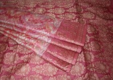 BVH WEARABLE PURE SILK Vintage Sari 5yds 21NOV8808 X04 E740 Peach Cream ABCKB
