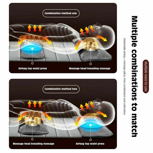 Full Body Electric Massage Mat for Bed w/ Shiatsu Heated Neck Massager Foldable - Picture 7 of 10