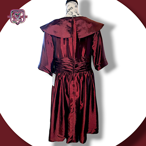 JJs House Burgundy Red Iridescent Half Sleeve Party Dress - Picture 4 of 10