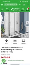 Chatsworth Traditional 1200 X 800mm Sliding Door Shower Enclosure And Tray