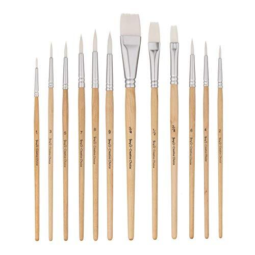Jerry Q Art 12 PC White Synthetic Hair Round and Flat Paint Brush Set with Short 731236584544 | eBay Jerry Q Art 12 PC White Synthetic Hair Round and Flat Paint Brush Set with Short 731236584544 | eBay