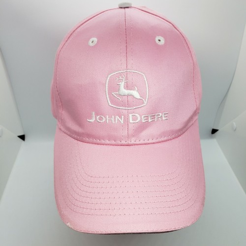 Pink John Deere Tractor Hat Adjustable Embroidered Logo Baseball Cap Country - Picture 2 of 12