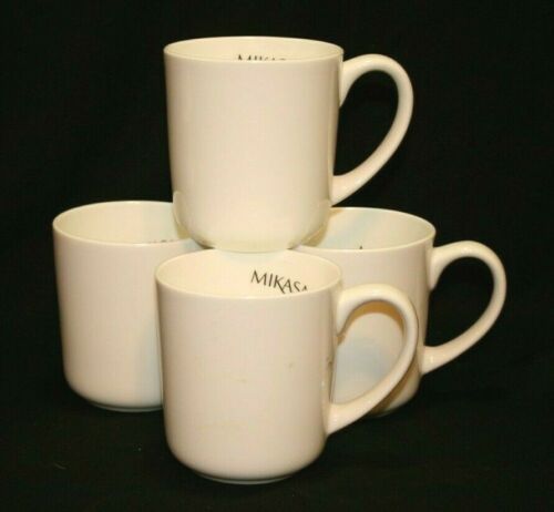 Mikasa Samantha Bone China White Coffee Mugs Set of Four New - Picture 2 of 3
