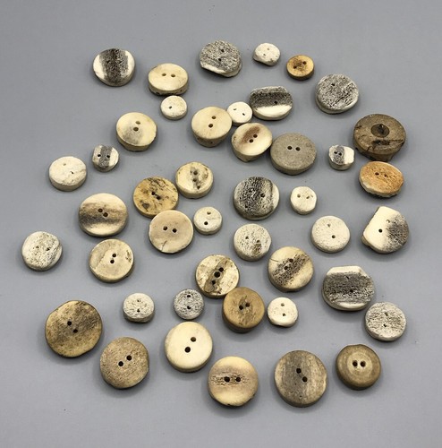 44 Echte Hirschhorn Knöpfe Trachten Schmuck Hirschhornknöpfe Alt Antik Knopf - Bild 3 von 13