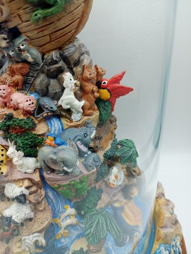 Vintage Noah's Ark Music Box By Bill Bell Glass Dome Cover - Picture 3 of 10