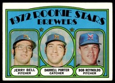 1972 Topps Brewers Rookies Belll Porter Reynolds Rookie Milwaukee Brewers #162