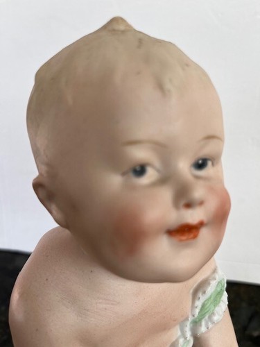 Antique Bisque porcelain seated piano baby Gustav Heubach Germany 8"H - Picture 8 of 14