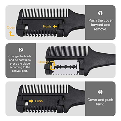 Hair Cutting Thinning DIY Razor Comb Hair Double Sides Razor Trimmer with Blades - Picture 7 of 11