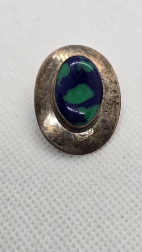 Vintage Indianer Azurit Sterling Ohrstecker - Hersteller markiert H C  - Bild 7 von 17