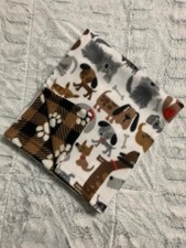 NEW Medium 28" x 46" I Wood You with Black Tartan Print Dog Fleece Blanket