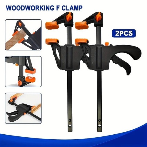 Woodworking Clamp 2Pcs Set Fixed Type Quick Ratchet Release Speed Extruded Kit - Picture 12 of 18