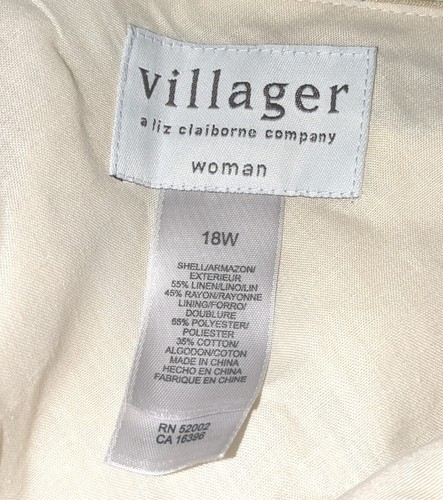VILLAGER LIZ CLAIBORNE co size 18W Linen Blend Floral A-line Cottagecore Skirt - Picture 2 of 7