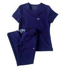 FIGS Scrub SET Yola Skinny Pants Catarina Top Purple Women's Size XXS Excellent