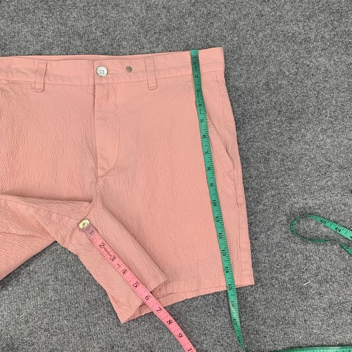 Rag & Bone Shorts Mens S Small Peach Cotton Stretch Perry Seersucker Chino - Picture 4 of 10