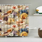 Starfish Shower Curtain Beach Style Bathroom Decoration Polyester Waterproof