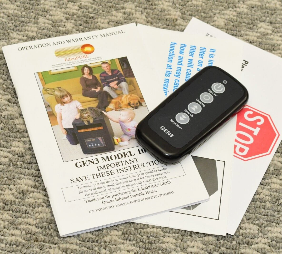 Edenpure Gen3 Model 1000 REMOTE + Operations Warranty Manual Quartz Space  Heater | eBay