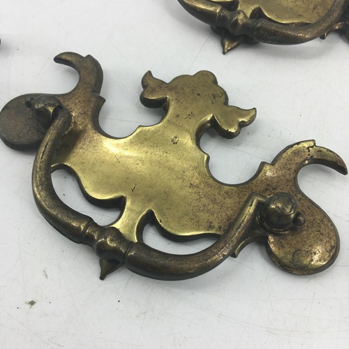 Lot of 9 Vintage KBC Keeler Brass Batwing Chippendale Style Drawer Pulls K12026 - Picture 5 of 8