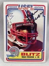 Vagas Ferguson -Notre Dame- Chicago Blitz Autographed USFL Card