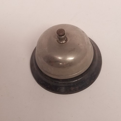 Campanello di servizio da scrivania rotondo vintage 3" in metallo, testato funzionante - Foto 2 di 5