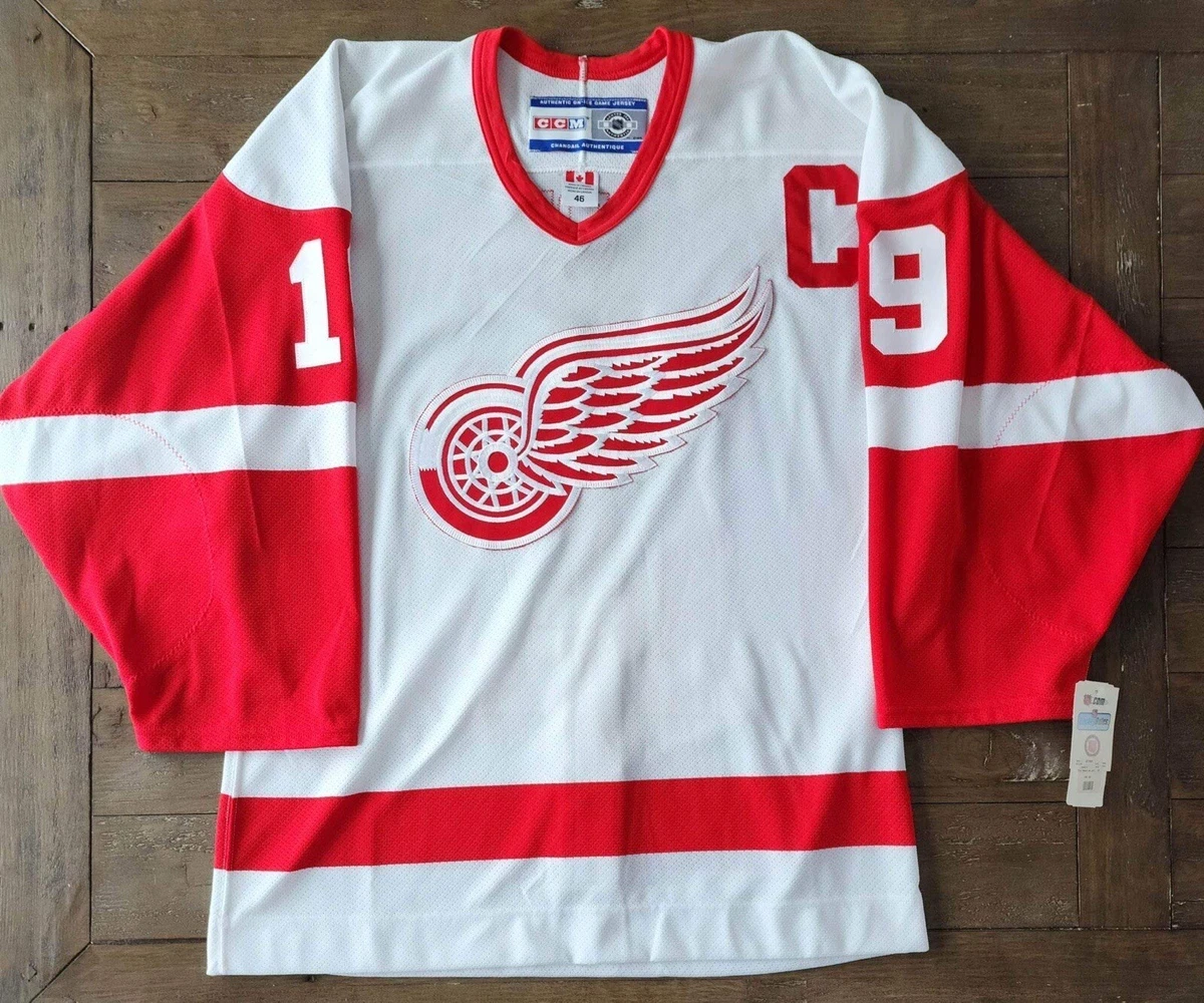 Detroit Red Wings No19 Steve Yzerman Cream Sawyer Hooded Sweatshirt Stitched Jersey