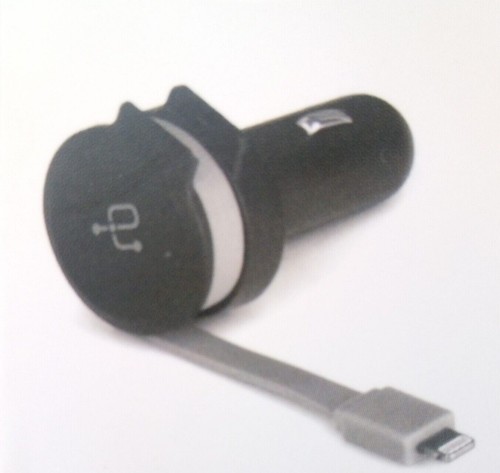 Aluratek Rolling Ribbon Cable MFi-Certified Lightning Car Charger (5V/4.8A/24W) - Photo 10 sur 15