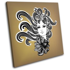 Girl Hair Fashion SINGLE CANVAS WALL ART Picture Print VA
