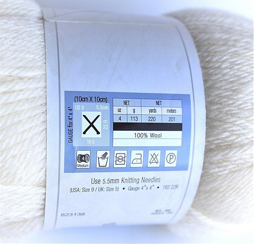 I Love This Wool Yarn Naturals Color Marfil 100% Lana 220 yardas Una Madeja 4 OZ - Imagen 4 de 4
