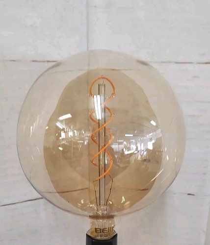 Oversized Globe Edison Bulb E26, Dimmable 6W, Amber Glass, Decorative Warm White - Picture 2 of 8