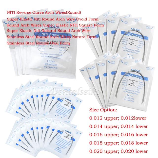 10Pack Dental Ortho NITI/Stainless Steel Arch Wire Round Oval/Nature/Square Form 10Pack Dental Ortho NITI/Stainless Steel Arch Wire Round Oval/Nature/Square Form